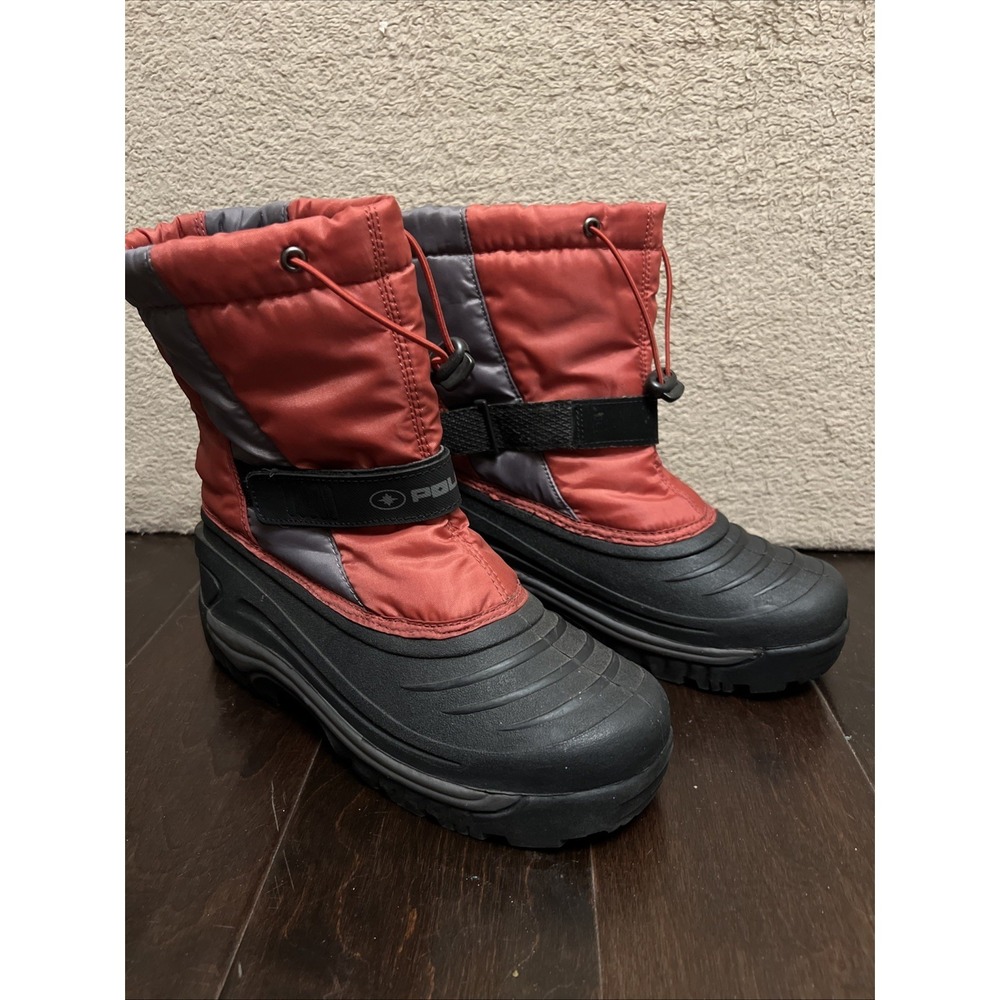 Polaris Weatherproof Insulates Snow Boots Red Gray Size 6